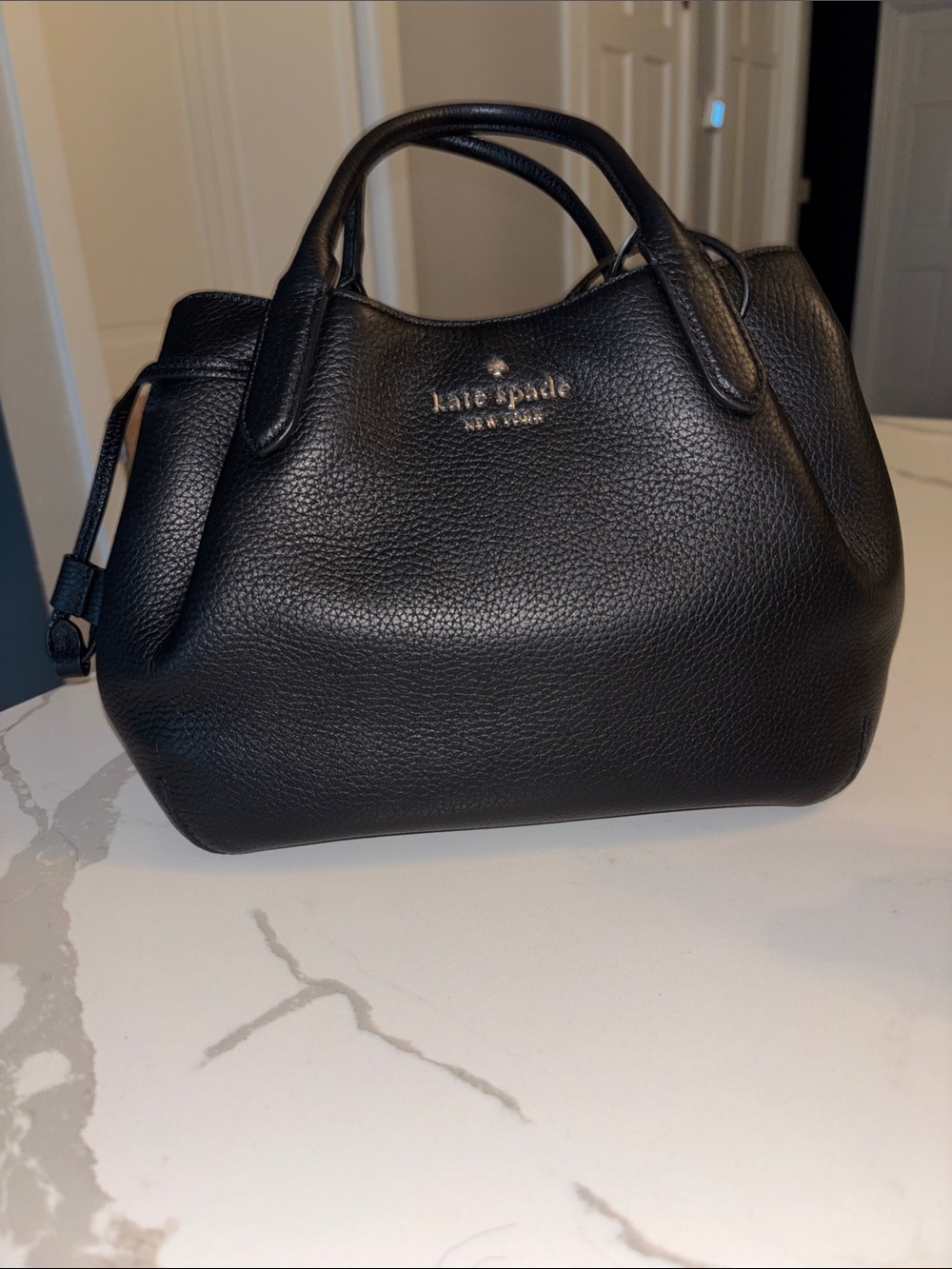 kate spade Black Pebbled Leather Dome Satchel
